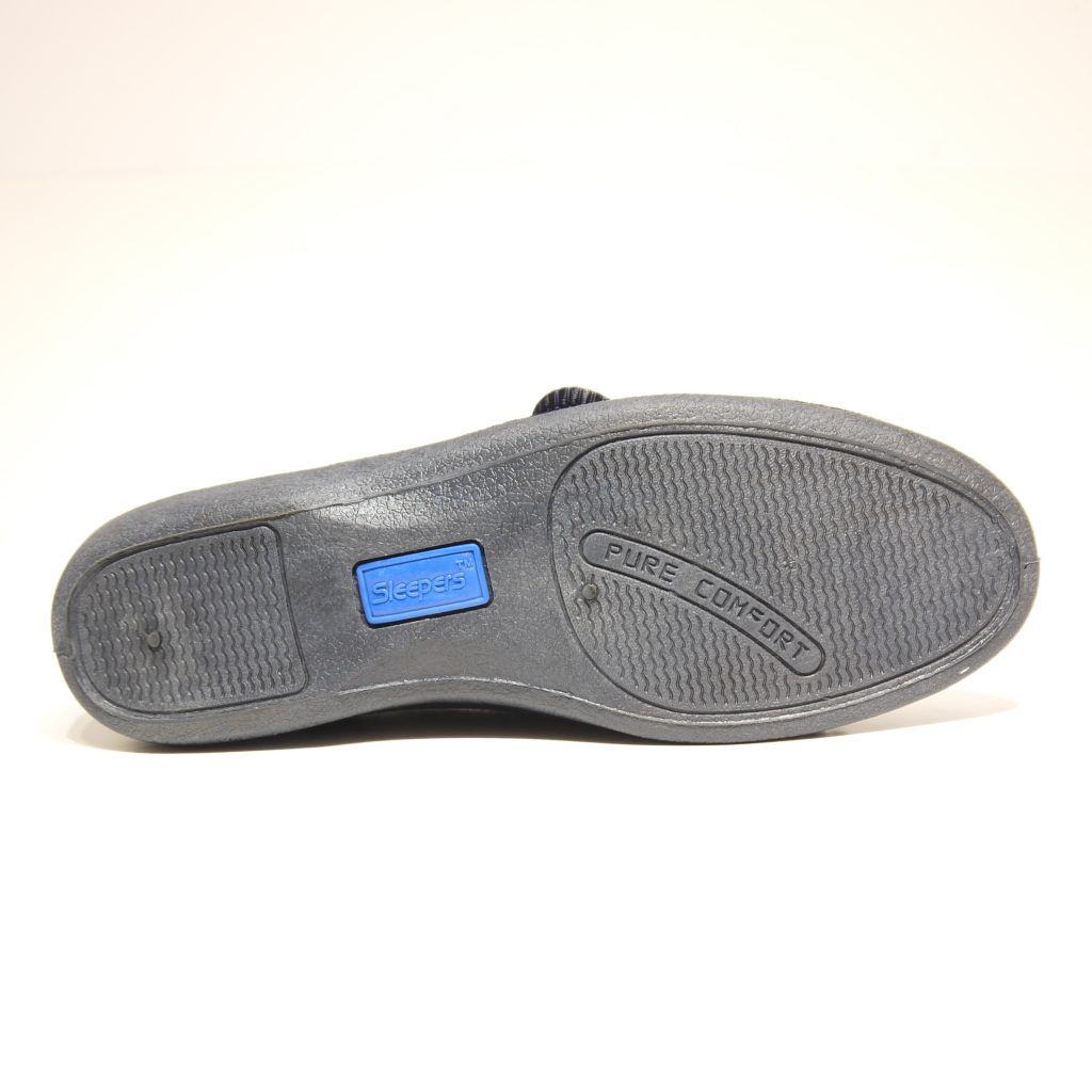 Sleepers Jolene Embroidered Touch-Fastening Slippers For Women - US Size 9, Navy Blue