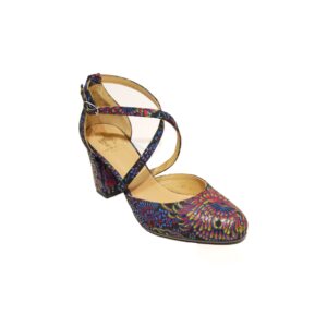 Embassy London ( Shoe Embassy) Kylie Black and Blue Feathers