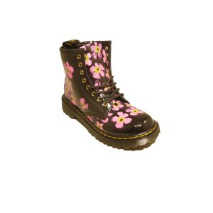Dr Martens 1460 Junior Pansy Fayre Patent Black Multi