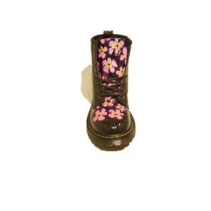 Dr Martens 1460 Junior Pansy Fayre Patent Black Multi 6 Dr Martens 1460 Junior Pansy Fayre Patent Black Multi - Image 3