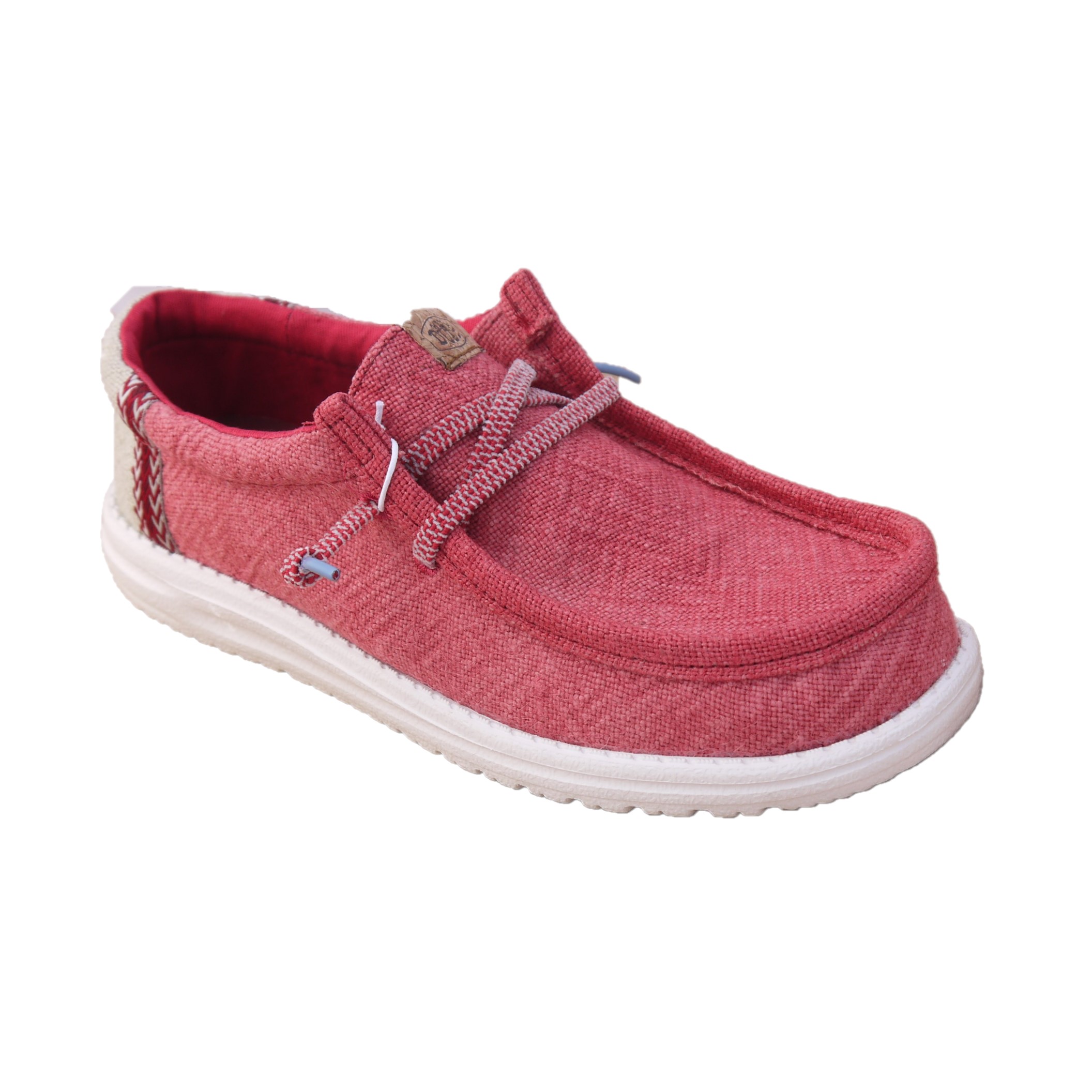 Hey Dude Wally Jute Claret Red/Silver Birch 1 Hey Dude Wally Jute Claret Red/Silver Birch